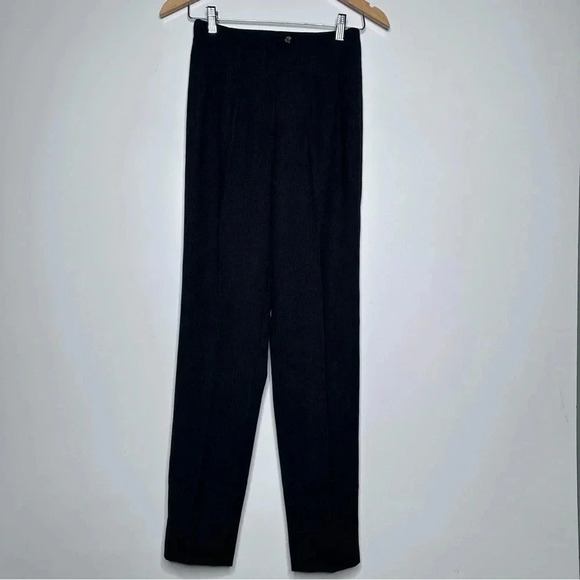 Piazza Sempione Dark Gray Stretch Wool Pleated Tapered Pants Size US 4 - Picture 2 of 8